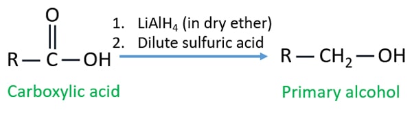 reduction of carboxylic acid by LiAlH4